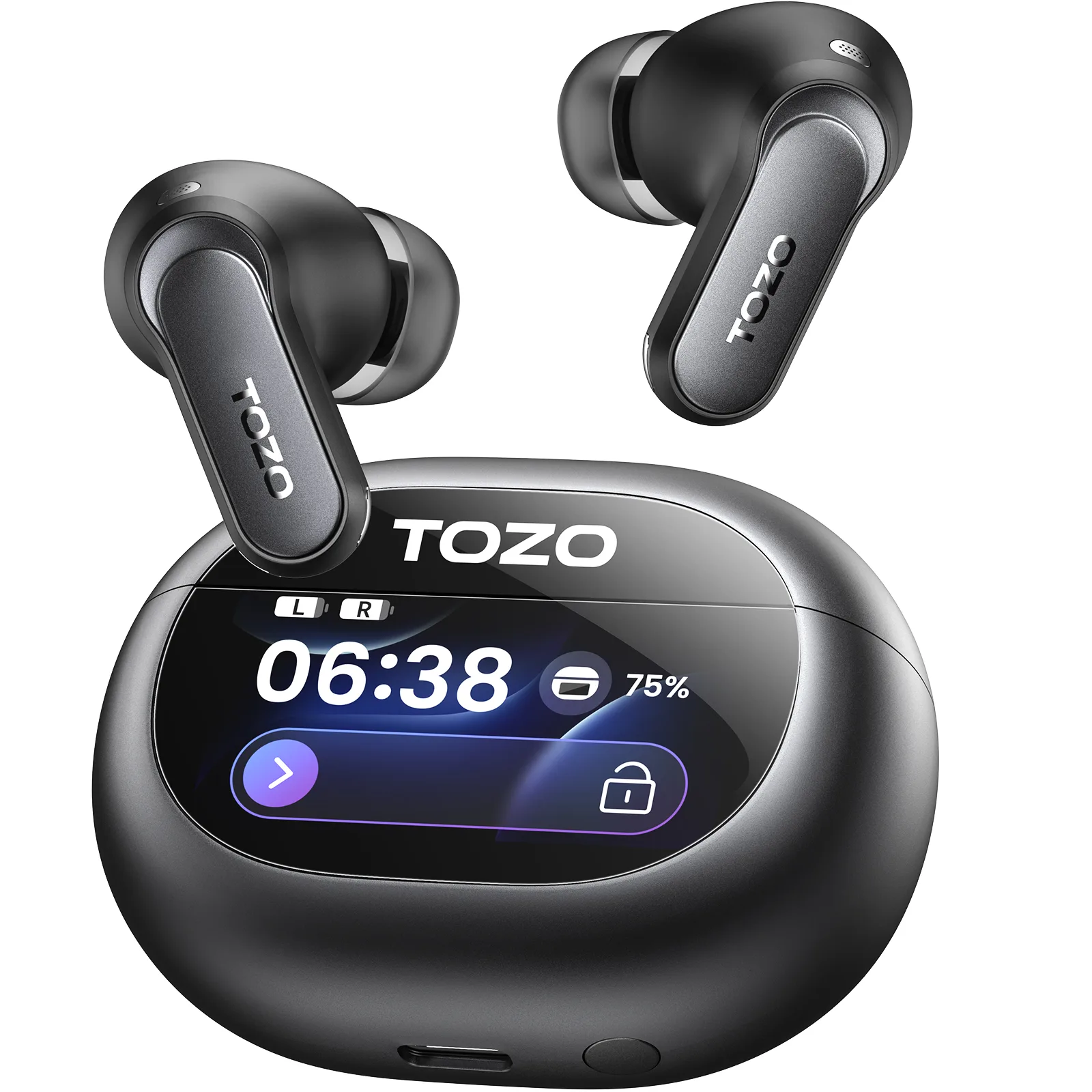 TOZO AeroSound 6 Pro หูฟังบลูทูธไร้สาย In-Ear พร้อมเคสชาร์จจอ LED สัมผัสได้